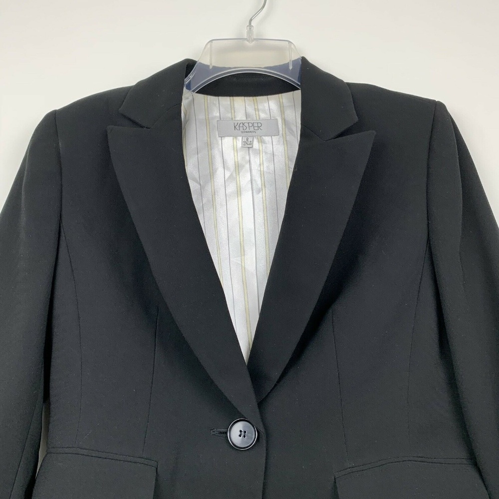 Kasper 8 Blazer Black Jacket Career Work - Picture 4 of 8